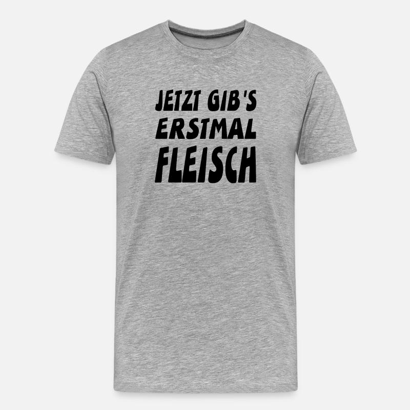 Fleisch - Männer Premium Bio T-Shirt - Grau meliert