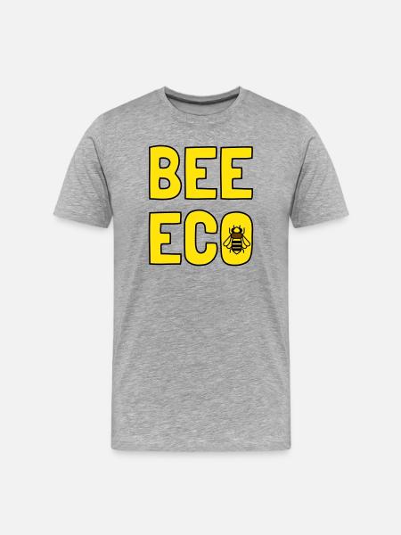 Bee Eco Bee Yellow Pollen - Men's Premium Organic T-Shirt - heather grey