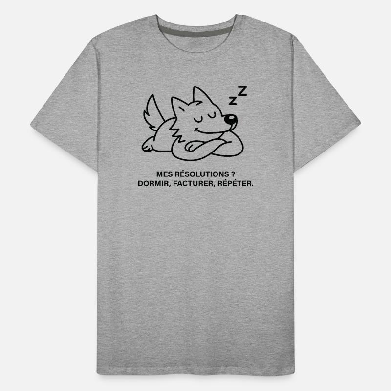 Loup Somnolent et Résolutions de Pause T-shirt bio Premium Homme