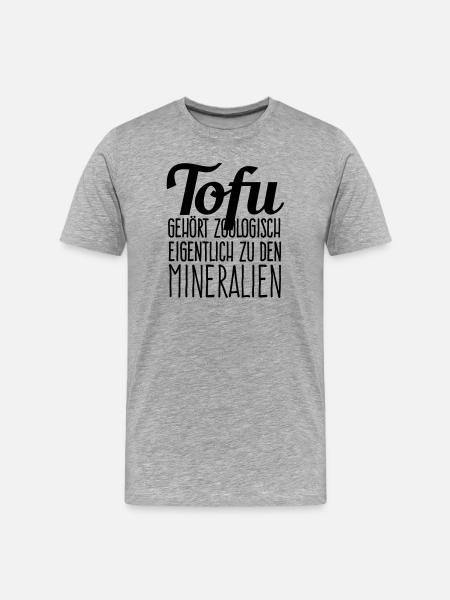 Tofu zoologisch - Männer Premium Bio T-Shirt - Grau meliert