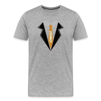 Schwager Schwäger Schwippschwager Bruder - Männer Premium Bio T-Shirt - Grau meliert - Vorne - Damien (186cm)