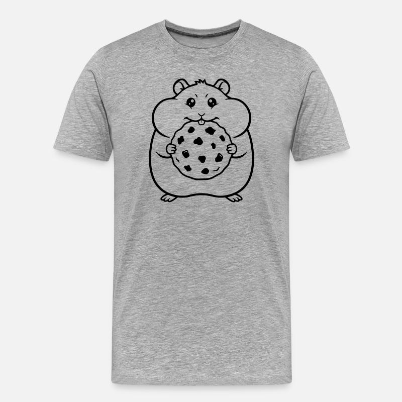 Hamster Keks Cookie Outline - Männer Premium Bio T-Shirt - Grau meliert