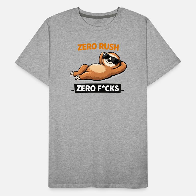 Zero Rush Sloth Chill Slogan Men's Premium Organic T-Shirt