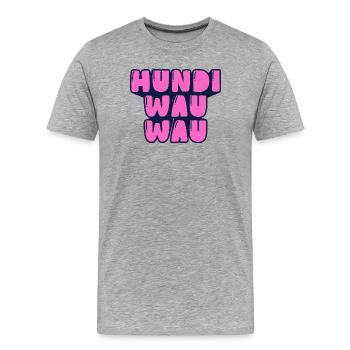 Hundi Wau Wau - Men's Premium Organic T-Shirt - heather grey - Front - Damien (186cm)