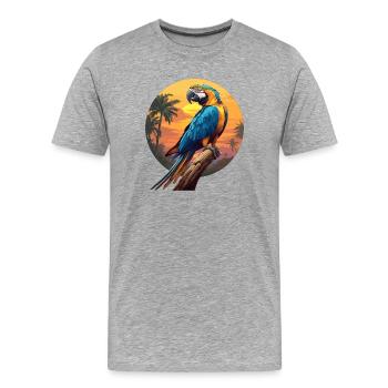 Aras Ara - Männer Premium Bio T-Shirt - Grau meliert - Vorne - Damien (186cm)