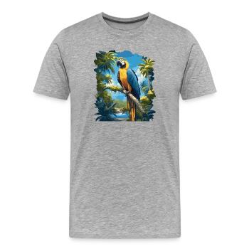 Aras Ara - Männer Premium Bio T-Shirt - Grau meliert - Vorne - Damien (186cm)
