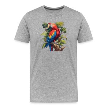 Aras Ara - Männer Premium Bio T-Shirt - Grau meliert - Vorne - Damien (186cm)
