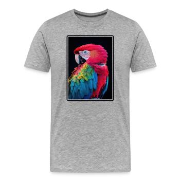 Aras Ara - Männer Premium Bio T-Shirt - Grau meliert - Vorne - Damien (186cm)