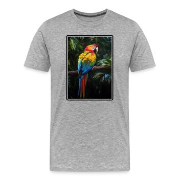 Aras Ara - Männer Premium Bio T-Shirt - Grau meliert - Vorne - Damien (186cm)