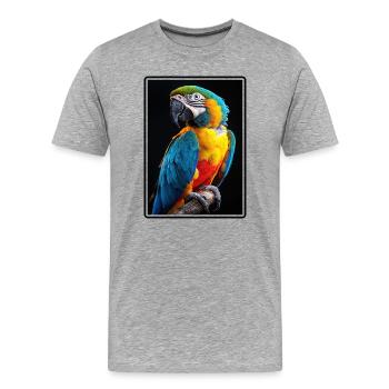 Aras Ara - Männer Premium Bio T-Shirt - Grau meliert - Vorne - Damien (186cm)