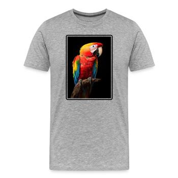 Aras Ara - Männer Premium Bio T-Shirt - Grau meliert - Vorne - Damien (186cm)