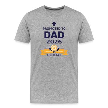 Beförderung zum Vater 2026 - Männer Premium Bio T-Shirt - Grau meliert - Vorne - Damien (186cm)