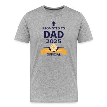 Beförderung zum Vater 2025 - Männer Premium Bio T-Shirt - Grau meliert - Vorne - Damien (186cm)