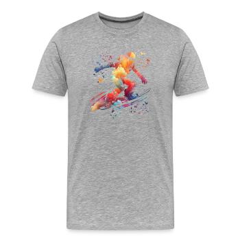 Snowboarder Snowboarding Snowboard - Men's Premium Organic T-Shirt - heather grey - Front - Damien (186cm)