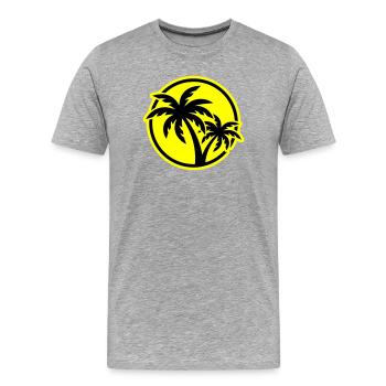 Palm Tree Symbol Beach - Men's Premium Organic T-Shirt - heather grey - Front - Damien (186cm)