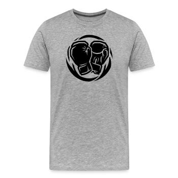 Boxhandschuhe Symbol - Männer Premium Bio T-Shirt - Grau meliert - Vorne - Damien (186cm)