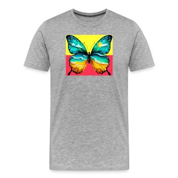 papillon - T-shirt bio Premium Homme - gris chiné - Devant - Damien (186cm)