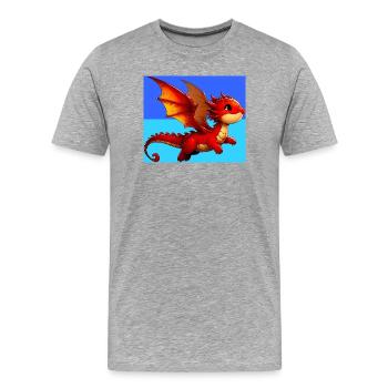 dragon - Men's Premium Organic T-Shirt - heather grey - Front - Damien (186cm)