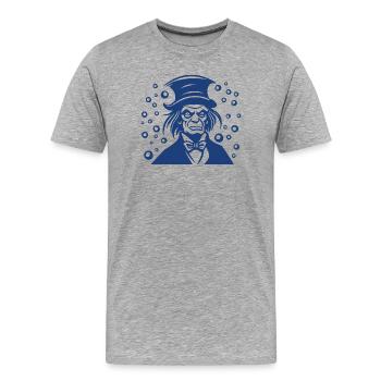 Graphique de portrait plat d’Ebenezer Scrooge - T-shirt bio Premium Homme - gris chiné - Devant - Damien (186cm)