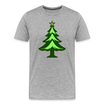 Simple Christmas Tree Graphic - Men's Premium Organic T-Shirt - heather grey - Front - Damien (186cm)