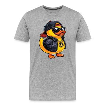 Cool Rubber Duck Duck Lover Duckie Duckling - Men's Premium Organic T-Shirt - heather grey - Front - Damien (186cm)