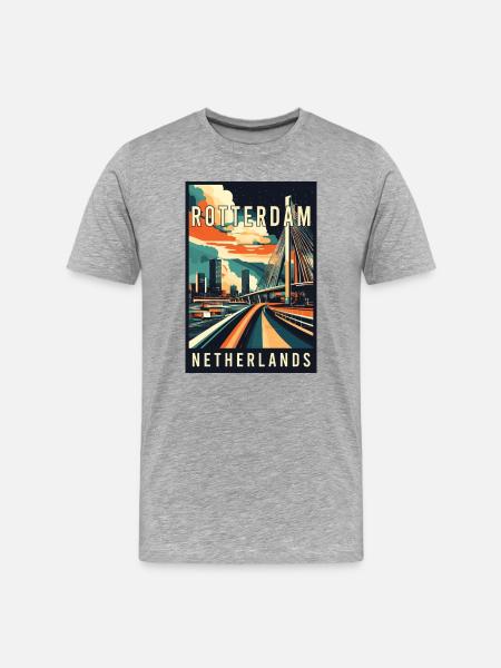 Explore Stunning Rotterdam in Netherlands - Men's Premium Organic T-Shirt - heather grey