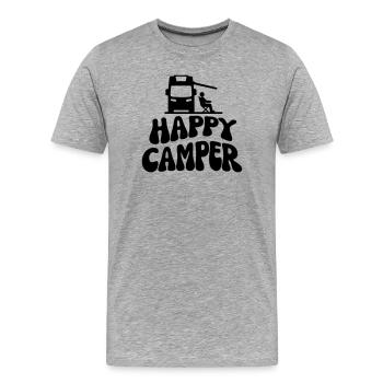Campeur heureux - T-shirt bio Premium Homme - gris chiné - Devant - Damien (186cm)