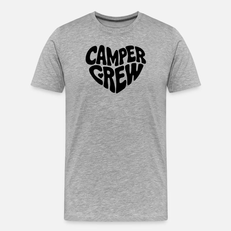 Camper crew herz - Männer Premium Bio T-Shirt - Grau meliert