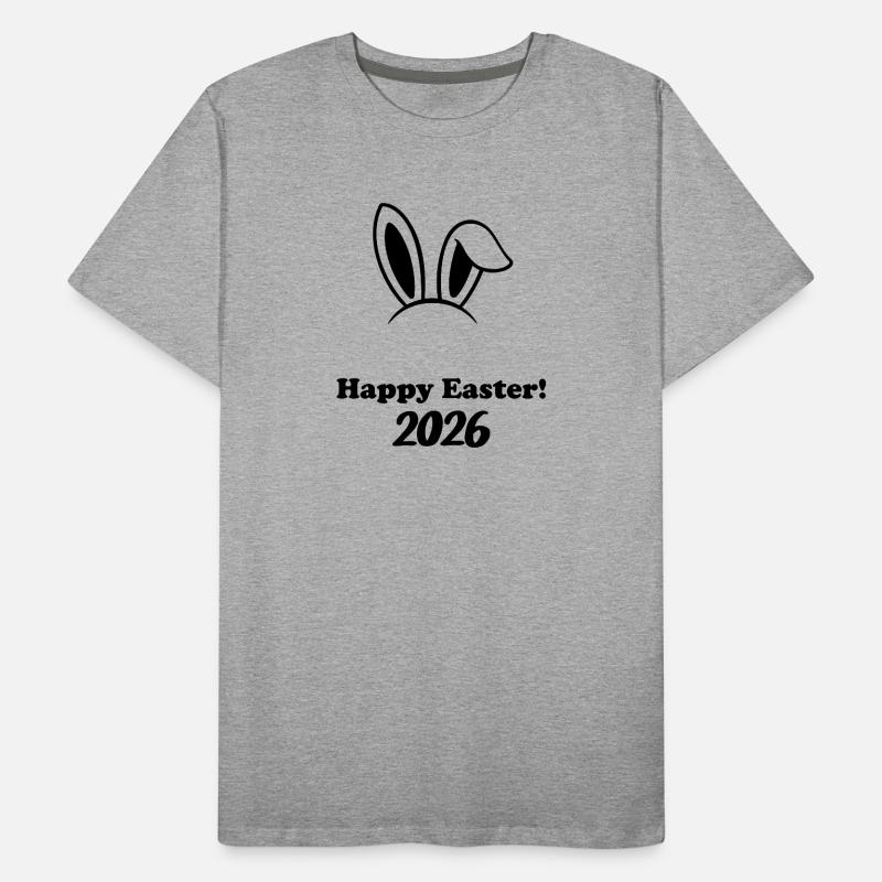 Joyeuses Pâques 2026 - Conception du lapin de Pâques T-shirt bio Premium Homme