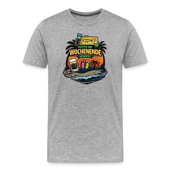 Positiv auf Wochenende getestet Lustiger Spruch - Männer Premium Bio T-Shirt - Grau meliert - Vorne - Damien (186cm)