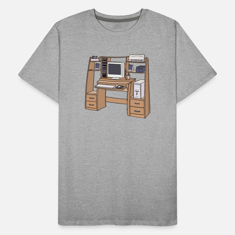 Installation rétro de bureau d’ordinateur dans les années 90 et 2000 Nostalgique T-shirt bio Premium Homme