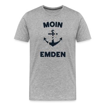 Moin Emden – Maritime Anchor Design - Men's Premium Organic T-Shirt - heather grey - Front - Damien (186cm)