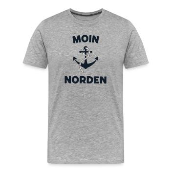 Moin Norden – Maritime Anchor Design - Men's Premium Organic T-Shirt - heather grey - Front - Damien (186cm)