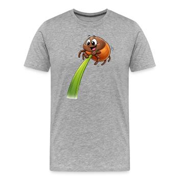 Funny Tick on Blade of Grass - Men's Premium Organic T-Shirt - heather grey - Front - Damien (186cm)