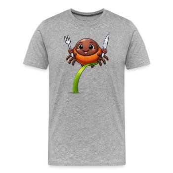 Funny Tick with Cutlery - Men's Premium Organic T-Shirt - heather grey - Front - Damien (186cm)