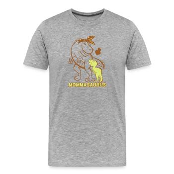 Mommasaurus: Dino Mom & Baby - Men's Premium Organic T-Shirt - heather grey - Front - Damien (186cm)