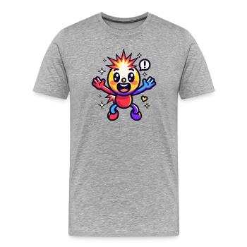 Buntes Sternpuppen-Kuscheltier - Männer Premium Bio T-Shirt - Grau meliert - Vorne - Damien (186cm)