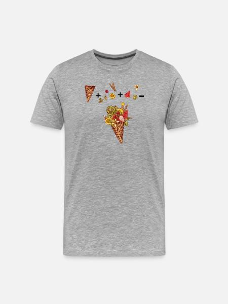 Eiswaffel mit buntem Obst - Men's Premium Organic T-Shirt - heather grey