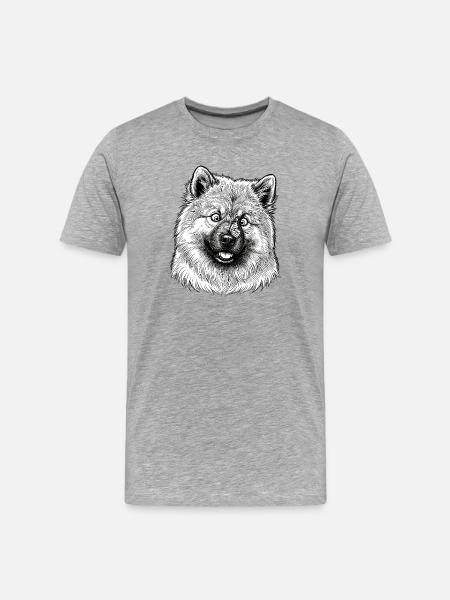 Eurasier | Butterfly - Männer Premium Bio T-Shirt - Grau meliert