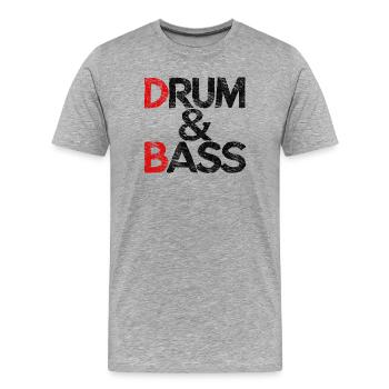 Drum & Bass / Rum & Ass Drummer Band Music - Men's Premium Organic T-Shirt - heather grey - Front - Damien (186cm)