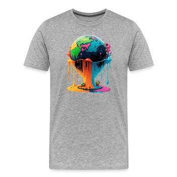 Globe - Earth - Globe - Men's Premium Organic T-Shirt - heather grey - Front - Damien (186cm)