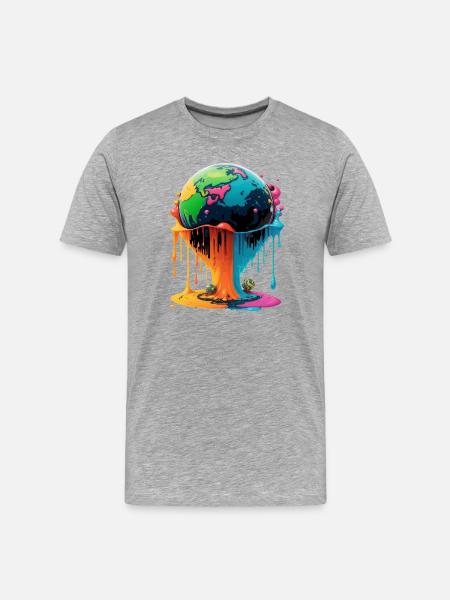 Globe - Terre - Globe - T-shirt bio Premium Homme - gris chiné