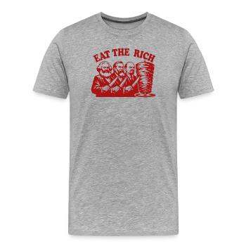Eat the rich - Marx Engels Lenin - Döner Kebab - Men's Premium Organic T-Shirt - heather grey - Front - Damien (186cm)