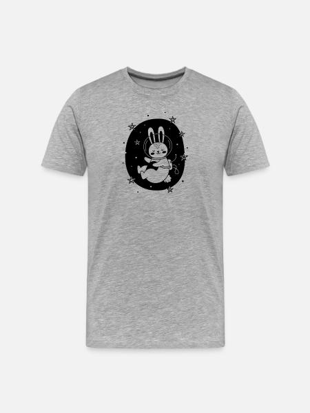 Sauter vers la Lune - T-shirt bio Premium Homme - gris chiné