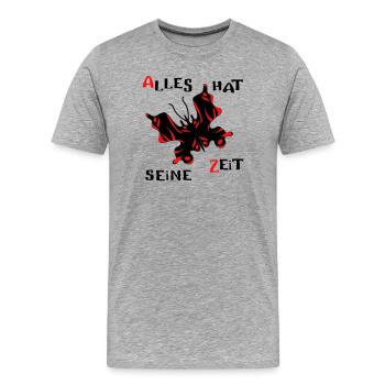 Schmetterling - Männer Premium Bio T-Shirt - Grau meliert - Vorne - Damien (186cm)