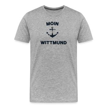 Moin Wittmund – Maritime Anchor Design - Men's Premium Organic T-Shirt - heather grey - Front - Damien (186cm)