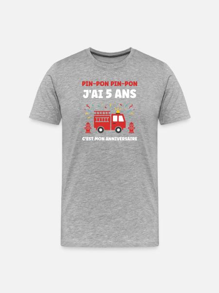 5 ans - T-shirt bio Premium Homme - gris chiné