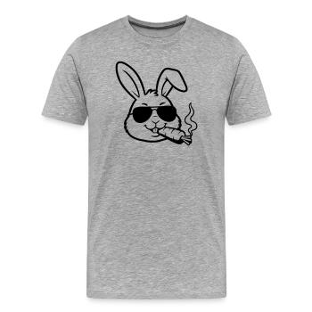 Silhouette de lunettes Cool Bunny Carotte - T-shirt bio Premium Homme - gris chiné - Devant - Damien (186cm)