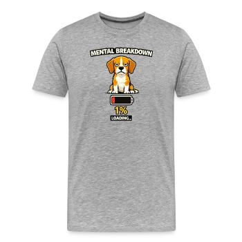 Effondrement mental du Beagle Loading - T-shirt bio Premium Homme - gris chiné - Devant - Damien (186cm)