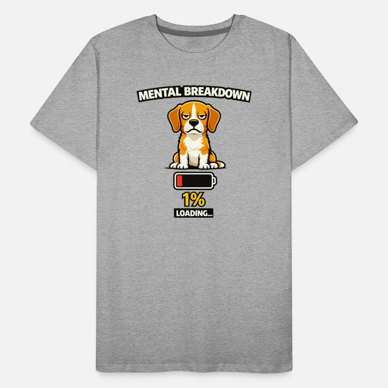 Mental Breakdown Beagle Loading Men's Premium Organic T-Shirt